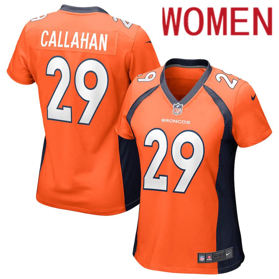 Women Denver Broncos #29 Bryce Callahan Nike Orange Game NFL Jersey->women nfl jersey->Women Jersey